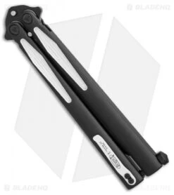 Microtech Tachyon III Balisong Butterfly Knife Venom (4.5" Black/White) 173-1VM -Knife Promotional Store Microtech Tachyon III Venom black white BHQ 71367 er side