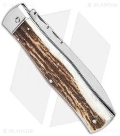 Mikov 241 Predator Lever Lock Bayo Automatic Knife Stag File Work (3.75" Satin) 8 Mikov 241 Predator Lever Lock Bayo Automatic Knife Stag File Work (3.75" Satin) -Knife Promotional Store Mikov 241 Predator LL Bayo Auto Stag File Work Satin BHQ 104172 jr side