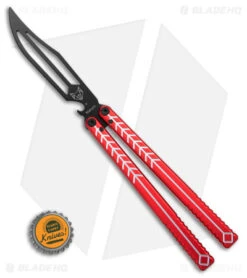 Nabalis + Hirsch The Vulp Butterfly Balisong Trainer Red/Black Alum (4.3" Black) -Knife Promotional Store Nabalis Hirsh The Vulp Butterfly Balisong Trainer Red Black Alum 4in Black BHQ 156941 td size