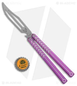 Nabalis + Will Hirsch The Vulp Butterfly Balisong Trainer Purple Al (4.4" BB) -Knife Promotional Store Nabalis Vulp Butterfly Balisong Trainer Purple BHQ 156946 jr bottlecap