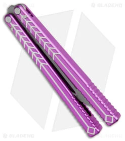 Nabalis + Will Hirsch The Vulp Butterfly Balisong Trainer Purple Al (4.4" BB) -Knife Promotional Store Nabalis Vulp Butterfly Balisong Trainer Purple BHQ 156946 jr side