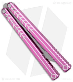 Nabalis + Will Hirsch The Vulp Butterfly Balisong Trainer Pink Al (4.4" BB) -Knife Promotional Store Nabalis Will Hirsch The Vulp Butterfly Balisong Trainer Pink BB BHQ 175002 jr side