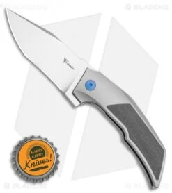 Reate Knives Reate Bharucha T3000 Frame Lock Carbon Fiber/Ti W/ Blue Screws (3" Satin) -Knife Promotional Store Reate Bharucha T3000 Frame Lock Carbon Fiber Ti with Blue Screws 3in Satin BHQ 115092 LS Bottlecap