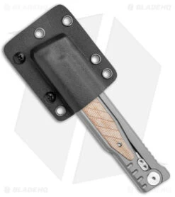 Reate Knives Reate EXO Gravity Tanto Knife Titanium/Natural Micarta (3.75" Satin) -Knife Promotional Store Reate EXO Tanto Gravity Knife Ti Natural Brown Micarta Satin BHQ 140047 jr sheath