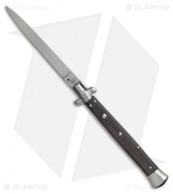 Knife Promotional Store 25 SKM 13" Italian Stiletto Automatic Knife Staminawood (5.7" Satin Flat)