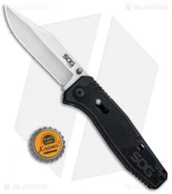SOG Flare Clip Point Assisted Opening Knife (3.5" Satin) FLA1001-CP -Knife Promotional Store SOG Flare CP Assisted Satin FLA1001 CP BHQ 80610 jr bottlecap