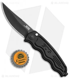 SOG Knives Mini SOG TAC Automatic Knife (3" Black) ST-11 -Knife Promotional Store SOG TAC Clip Point Mini Black ST 11 BHQ 3162 jr bottlecap 2