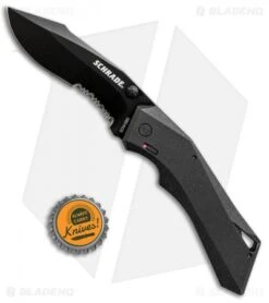 Schrade Shiznit MAGIC Spring Assisted Knife Black (3.375" Black Serr) -Knife Promotional Store Schrade Shiznit MAGIC SA Black Black Serr SCHA13BS BHQ 62000 jr bottlecap