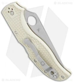 Spyderco Stretch 2 Sprint Run Lockback Knife Ivory FRN (3.4" Satin) C90FPIV2 -Knife Promotional Store Spyderco Stretch 2 Sprint Run LB Ivory FRN Satin C90FPIV2 BHQ 102057 jr side