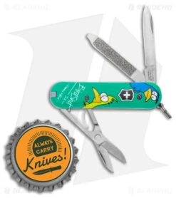 Victorinox Classic SD Swiss Army Knife Blade HQ/Frankie & Bird Exclusive Green -Knife Promotional Store Victorinox Classic SD Swiss Army Knife Blade HQ Frankie and Bird Exclusive Green BHQ 147743 jr bottlecap
