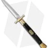 AGA Campolin 13" Bat Swinguard Automatic Brass/Ebony Wood (5.75" Satin Dagger) -Knife Promotional Store aga 13in bat brass swing ebony dagger cm