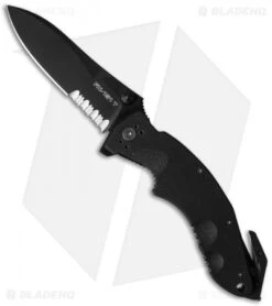 Fox Knives Sierra Tactical Rescue Liner Lock Knife G10 (3.5" Black Serr) FX-151T -Knife Promotional Store fox fx 151t cm