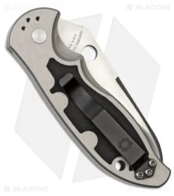 Spyderco Embassy Automatic Knife (3.13" Satin Plain) C121P -Knife Promotional Store spyderco embassy c121 back